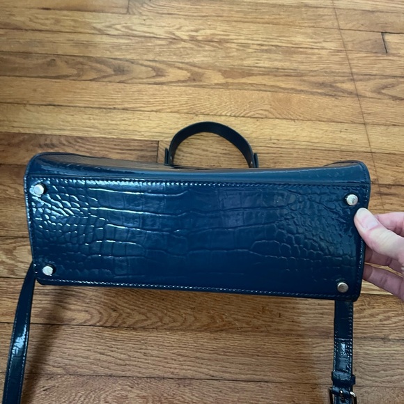 Kate Spade Navy Blue Croc-Embossed Women's Bag, Knightsbridge Doris satchel - Picture 4 of 7